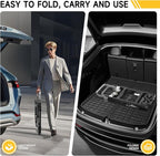 3-in-1 Heavy Duty Folding Hand Truck, 500LB Capacity Convertible Steel Dolly Cart with 360° Swivel Wheels & Telescopic Handle, Foldable Utility Wagon for Moving, Warehouse and Shopping