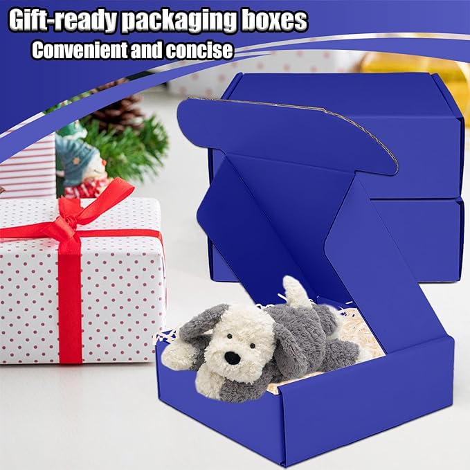 Small Shipping Boxes, 50 Pack Cardboard Box Corrugated Mailer Boxes Small Corrugated Boxes For Shipping Packaging Craft Gifts Giving Products, 6 x 4 x 1.6 Inches (Klein Blue)