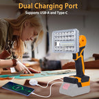 【36w・6500k】 Cordless LED Work Light Compatible with Makita 18V Battery, Portable Compact Flood Light Flashlight with USB/Type C Charging for Emergencie, Construction, Job Site(Bare Tool Only)