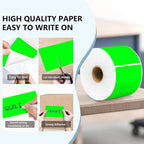 PARLAIM 3 X 5 Inch 4Rolls/1000 Per Roll Rectangle Inventory Color Coding Labels,Roll Square Label Stickers for Home (Fluorescent Green)
