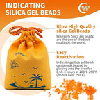5X 1000 Gram Reachargeable Silica Gel Beads with 5 Cloth Bags, Indicating Moisture Absorber Desiccant Packs for Storage