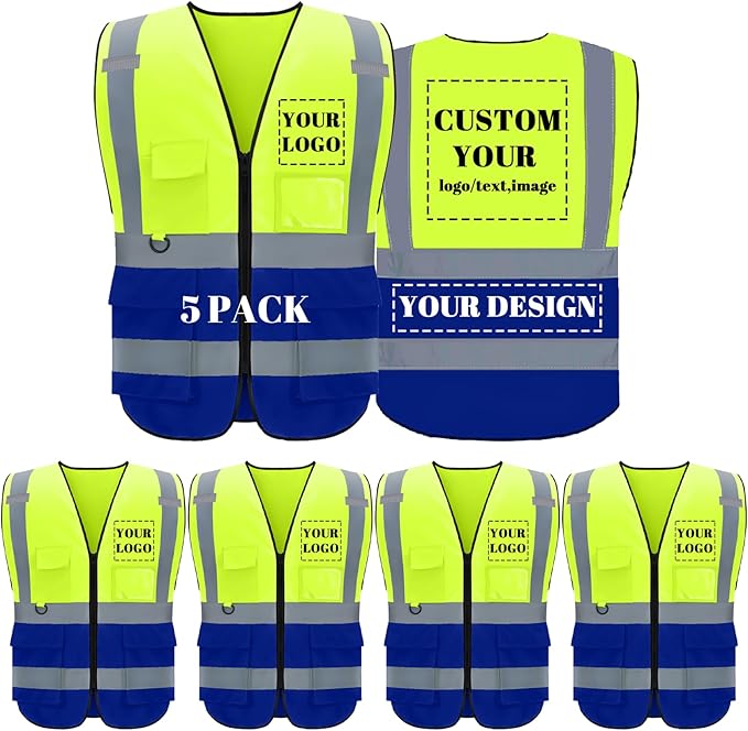 BeautyWill Custom Safety Vest Logo Class 2 High Visibility Reflevtive Vest Outdoor Protective Workwear