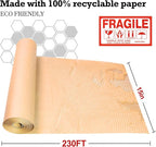 Kitchen Moving Supplies Dishes Packing Kit Moving Supplies for Glassware Plates 15"x230' Eco Friendly Shipping Paper for Fragile Items Bubble Cushion Wrap Roll Recyclable Honeycomb Wrapping Paper