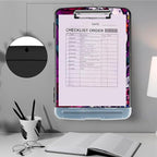 Clipboard with Storage,Heavy Duty Plastic Storage Clipboard with Low Profile Clip,Teacher Must Haves,Office Supplies,Skeleton Rose Flowers