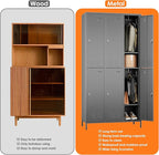 Employees Locker, 72" inch Tall Metal Storage Locker with 6 Doors for School Hospital Garage Gym Home Office with 12 Hooks, Requires Assembly (Dark Grey)