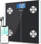 Etekcity Rechargeable Smart Scale for Body Weight, Digital Bathroom Scale with BMI, Body Fat, Muscle Mass, Accurate Weighing Machine for People Sync with Smartphone App, 400lb