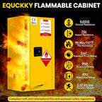 Flammable Storage Cabinet 34"x34"x65", 90 Gallon Chemical Safety Cabinet with Adjustable Shelf, Thickened Galvanized Steel Fireproof Cabinet for Flammable Liquids (21"x21"x35")