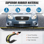VEVOR 3.28 ft Cable Protector Ramp, 4 Pack of 1 Channel, 18000 lbs/axle Capacity Heavy Duty Rubber Speed Bumps, Floor Cord Cable Protector Wire Cover, for Residential Areas, Private Garages, Gardens