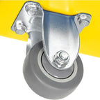 Global Industrial 6 Bushel Plastic Bulk Box Truck, Direct Mount Base, 500 lbs. Capacity, 3" Non-Maring Rubber Casters, Yellow, 33-2/5"L x 23" W x 24-1/2"H