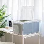 IRIS USA File Box File Organizer w/ Hinged Split Latching Lid for Letter/Legal File, Water Resistant Document Box, BPA-Free, Plastic Storage Bin Tote Organizer, Stackable, Nestable, Clear 44 Qt. 5Pack