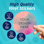 100 Custom Vinyl Stickers - Upload Your own Image, Text, Design, Logo - Personalized Logo Labels for Handmade, Packaging, Bottle, Jars, Candle, Brand Stickers (Rose, 5x5)