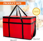 Maxcheck 6 Pcs Insulated Bags for Food Delivery XXXL Large Capacity Hot Grocery Tote Bag Reusable Warming Pizza Catering Carrier for Commercial Travel Lunch Shopping Gifts (Red)