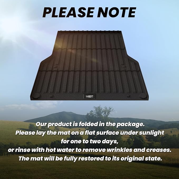 LASFIT Bed Mat for Toyota 2005-2023 Tacoma (5FT,61.3'' Bed) Truck Bed 5ft, All Weather TPE Car Bed Liner for Toyota Tacoma 2023 2022-2005 Accessories Truck Mat &Cargo Liner (Not Fit Drop-in Liners)
