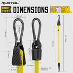Bungee Cords with Hooks, 36 Inch Adjustable Yellow Bungee Cords with Carabiner Heavy Duty Outdoor, 8mm Thick Easy to Adjust Bungee Rope UV Resistant for Tarp, Bike Rack, Garden, Binding, 6 Pack