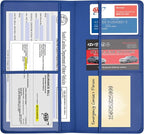 Wisdompro Car Document Holder Organiser, PU Leather Vehicle Insurance and Registration Holders Wallet Case for ID Card, Driving Licence, Key Contact Information Cards