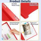 HAUTOCO 30 Pack Plastic Report Covers with 3-Prong Fasteners Clear Front Presentation Folders Resume Folders for 8.5x11 Letter Size Paper, Document Report Cover for School Office Business, Red