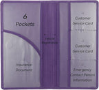 Car Registration and Insurance Holder, Premium Pu Leather Vehicle Glove Box Organizer - for Driver License, Cards & Essential Documents (L-Purple)