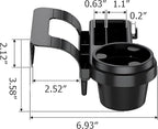 GDQ 4-in-1 Car Window Organizer - Clip-On Cup Holder & Phone Mount with Hooks | No Drill Universal Fit for SUV/Truck/Sedan | Insert Installatio（1 Pack）