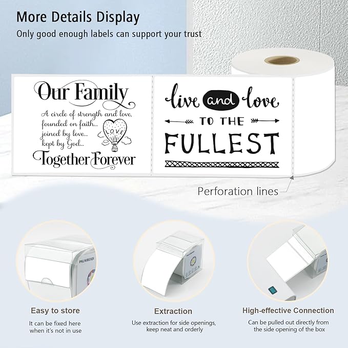 3x5 Inch Thermal Label Stickers,300Pcs Waterproof Rectangle Labels for Storage Bins,Moving Boxes,Address & Inventory Organization,Small Business Labeling,White