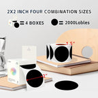 2-Inch Black Circle Sticker Labels,2000Pcs 4 Rolls,Multi-Purpose Round Coding Labels for Office,Inventory, Organizing