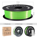 Geeetech Silk PLA Filament 1.75mm 3D Printer Filament Apple Green, Metal-Like Shiny Silk PLA Filament, 1kg (2.2lbs) 1 Spool, Dimensional Accuracy +/- 0.02 mm, Bright Green