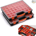 AIRTOON 2PCS Multi-Purpose Toolbox, Professional Organizer with 22 Bin Compartments, Box Organizer for Hardware, Screws, Bolts, Nuts, Nails, Tools, Arts