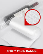2-Pack Bubble Cushioning Wrap Rolls, 3/16" x 8" x 72' ft Total [2 Rolls of 36 Feet], Perforated 12" 20 Fragile Stickers for Shipping, Packaging, Mailing