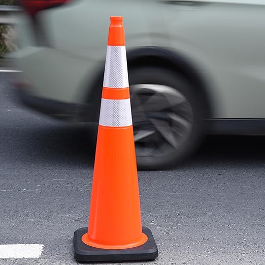 360 Pack 36" Orange Traffic Cones with Black Base – Large Bulk Road Safety Cones for Construction, Commercial, and Event Use (360, Orange, 36 Inch)
