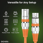 GEARit XLR Male to Female Microphone Cable (100 Feet, 1 Pack) 3-Pin Balanced Shielded Mixer, Recording Studio, Podcast - Orange
