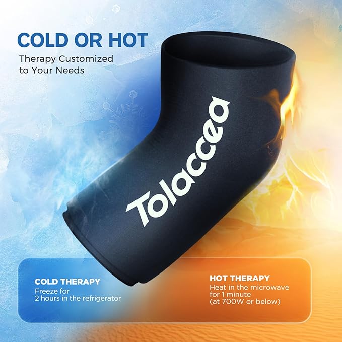 Tolaccea Hot & Cold Therapy Flexible Ice Packs (Black, X-Large)