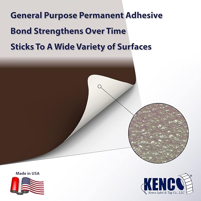 Kenco Color Coding 3 X 5 Rectangle Labels, Inventory Control Stickers 500 Labels Per Roll, Made in The USA (Brown)