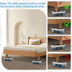 Furniture Dolly with Dual Groove Design: Furniture Sliders with 6 Wheels - for Various Types of Furniture Legs - for Moving Heavy Duty Sofa Bed - Load Capacity Up to 950lb
