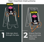 Caution Wet Floor Umbrella Sidewalk Sign Kit, 10x16 Inches, with A Frame Stand, Made in USA