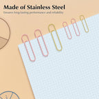 Cute Paper Clips Binder Clips Combo Set, 165 Psc, Assorted Size Paper Clips for Office, Cute Office Supplies Set, Pink