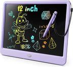 KOKODI LCD Writing Tablet, 12 Inch Colorful Toddler Doodle Board Drawing Tablet, Erasable Reusable Electronic Drawing Pads, Educational and Learning Toy for 3-6 Years Old Boy and Girls(Purple)