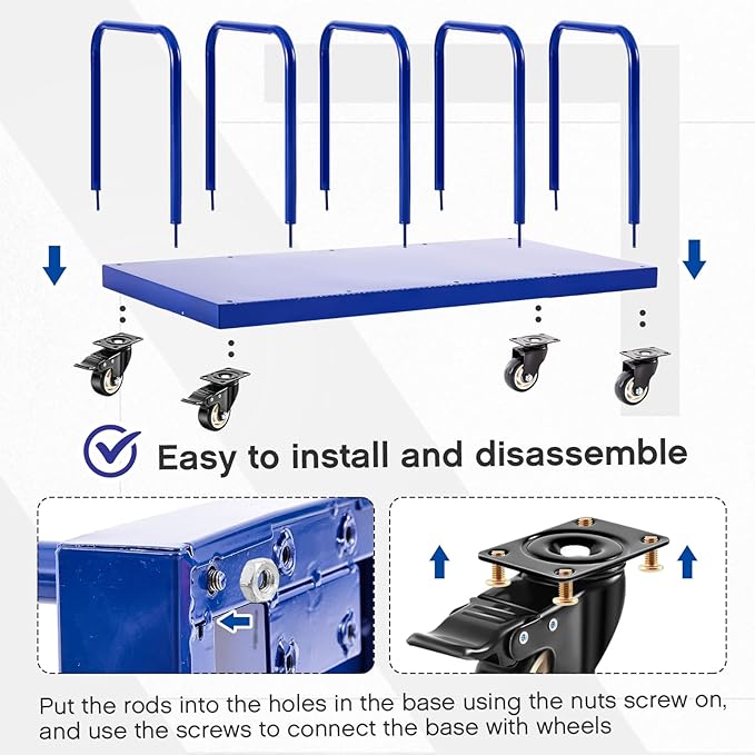 Metal Carton Cart Stand Carton Stand Rack Portable Floor-Standing Storage Cart with Wheels 42" x 18" x 22", 660 Lb. Capacity Home Supermarket Commercial Movable Cardboard Box Rack