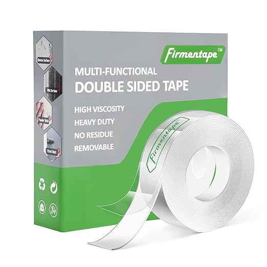 Clear Double Sided Tape(1 in x 15 ft) Extra Long Mounting Tape,Strong Adhesive,Residue-Free for Hanging Pictures, Mounting Decor
