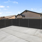 Patio 6' x 41' Outdoor Privacy Screen Freestanding Temporary Fence Panels Net Cover with Metal Poles for Outside Backyard Pool Garden Air Conditioner Fencing, Black