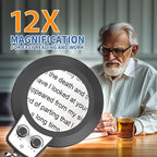 HITTI 12X Magnifying Glass with Light, 2025 New Upgrade Infinite Color and Stepless Dimming Desk Large Lamp & Clamp, 2-in-1 LED Hands Free Lighted Magnifier Stand for Crafting Hobby Soldering Reading