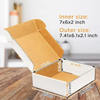 50 Pack, Small Shipping box, 7x6x2'',Corrugated Mailer,Wonfer Cardboard Box, White