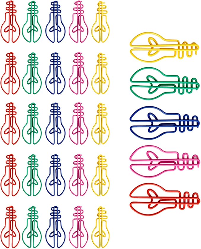 30Pieces Small Paperclips Light Bulb Paper Clip Metal Bookmarks Office Supplies for Binding Hanging File Document Metal Paper