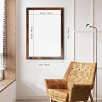 4 THOUGHT Dry Erase Board, 36" x 24" Magnetic Whiteboard Brown Vintage Wood Frame Wall-Mounted White Board Decorative Notice Board School, Office, Home, 8 Magnets 4 Markers 1 Eraser