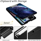 Clipboard with Storage, High Capacity Plastic Storage Clipboard with Pen Holder for for Women Teachers Work, School & Office Supplies, Cute Pattern Decorative Clipboards, Purple Dragon