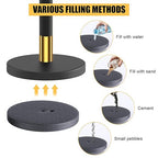 kaiyomi 8Pcs Stanchions with Black Velvet Ropes Set, 5 Feet Velvet Ropes and Posts Poles for Red Carpet Party Decoration and 360° Photo Booth (Golden & Black)