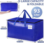 StorageRight Moving Bags-Heavy Duty Moving Boxes, Storage Totes with Zipper, Reinforced Handles and Tag Pocket-Collapsible Moving Supplies for moving, Storage and Travel 93L(Four Colors-6 Pack)
