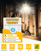 60W LED Temporary Work Lights - Construction Lighting Temp High Bay Fixture, Hanging Temporary Work Lights for Workshop Jobsite