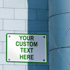 Aluminum Weatherproof Metal Sign Multiple Sizes Custom Personalized Text Here White Green Directions Horizontal Street Signs 24x18Inches