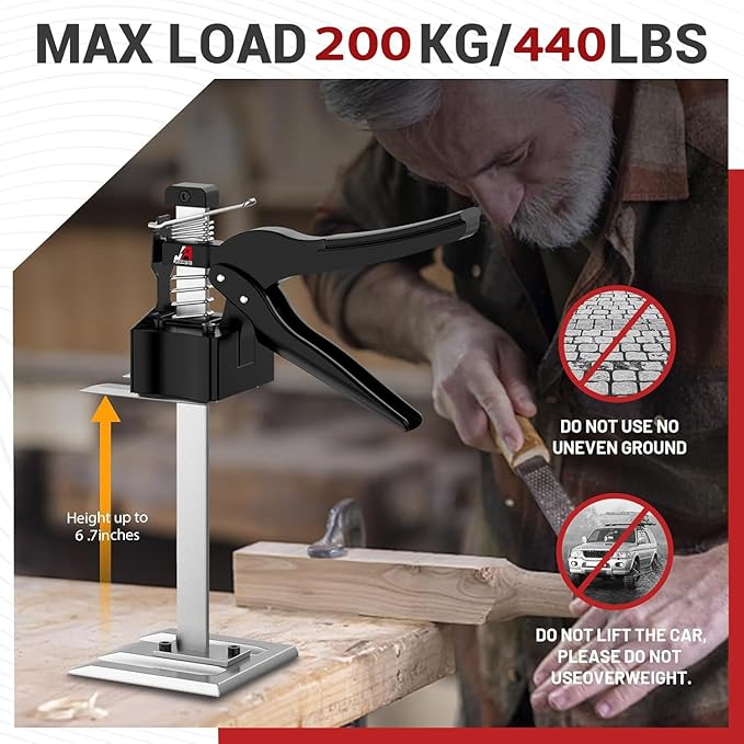 Labor Saving Arm Jack Handle 2 Pack,12 in Construction,Multifunctional Furniture Jack for Installing Cabinets and Wall Tile Height Adjuster Handheld Lifter Tool, Load 440LBS