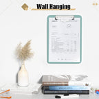 Hongri Plastic Clipboard with Pen Holder, Green 8.5x11 Letter Size Clip Board for Classroom, Office, Students, Nurses and Women, Low Profile Clip, Size 12.5 x 9 in(Pack of 2)