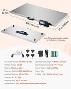 VEVOR 880Lbs x 0.2Lbs Livestock Scale Shipping Scales Large Platform 40.6x20.9Inch Stainless Steel Vet Scale Industrial Floor Scale Large Animal Dog Pig Scale Goat Weight Scale Pet Digital Scale